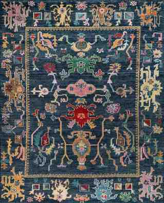 Hand-Knotted Oushak Rug: New Zealand Wool, Oriental Decor